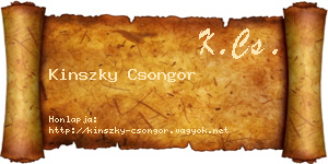 Kinszky Csongor névjegykártya